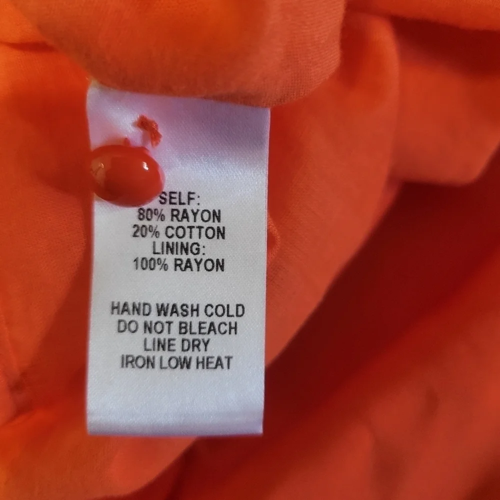 Lulu's size xs Fabiola coral orange embroidered shift dress_6